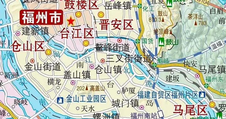 福州倉山區也叫南臺島，面積比廈門島略小，高樓大廈主要在三江口