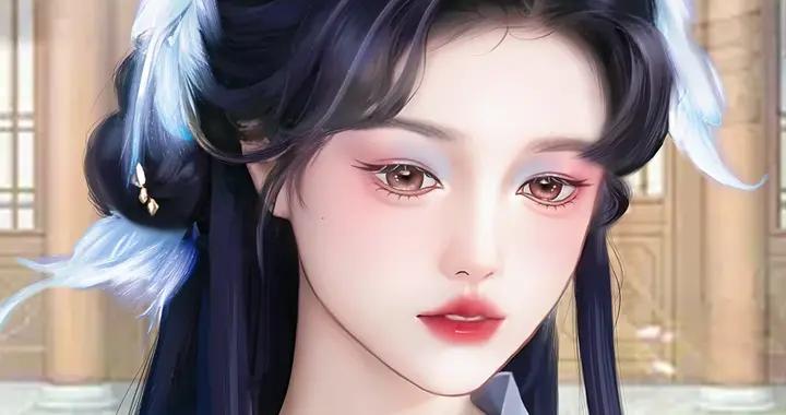 古風人物插畫｜細緻的筆觸，勾勒出流轉的清澈眼波，美的像瓷娃娃