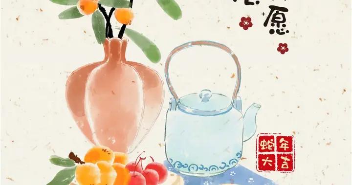 水墨擺件插畫：筆鋒遊走間，藏着東方雅韻的靜謐時光