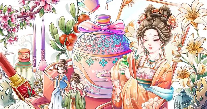 春日美妝系插畫，國風畫師用溫柔燦爛的色彩治癒你