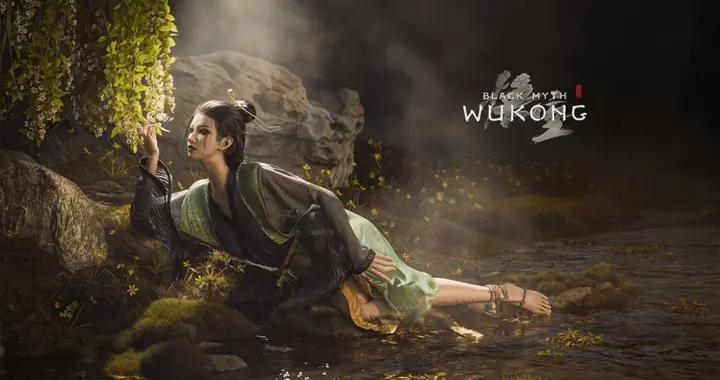 《黑神話》3D新藝術圖欣賞 四妹臥溪邊嗅起花香