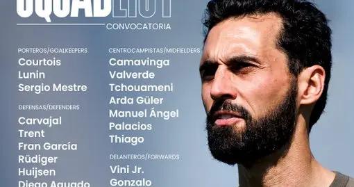 皇馬戰埃爾切大名單：維尼修斯領銜鋒線，勞爾·阿森西奧因傷缺席