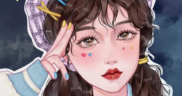 手繪里的女孩顏值：髮絲的輕揚、神態的鮮活，太生動啦