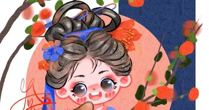 紅果枝、碎花簇、柔紗幔… 四幅畫裏藏着古風春日的所有溫柔細節