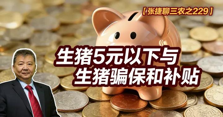 張捷財經觀察 | 生豬5元以下與生豬騙保和補貼