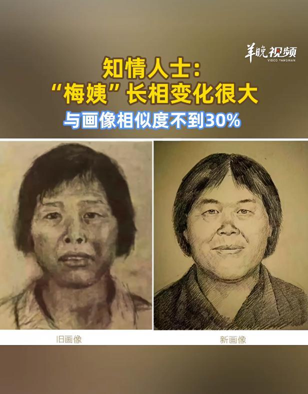 知情人士：多年過去，“梅姨”謝某某長相變化很大，與模擬畫像相似度不到30%