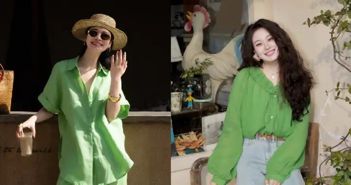 今年流行一種顏色叫“松綠色”！清新顯白又減齡，誰見都誇好看
