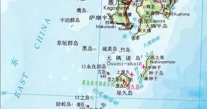 橫當水道在這裏，往北有吐噶喇海峽，宮古島跟巖手縣的宮古港同名