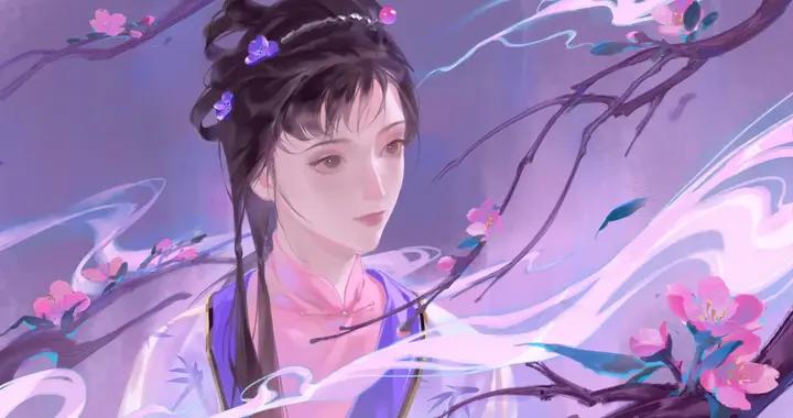 天吶！畫中的林姑娘，眉眼間的清冷與嬌怯，像從紅樓夢裏走出來的