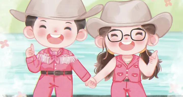 Q 版明星 CP 插畫太甜啦，郎才女貌的可愛值直接溢出屏幕～