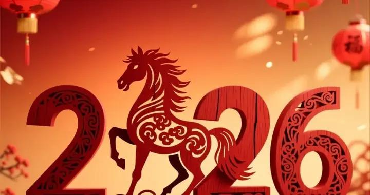 正月初一 瑞氣盈門; 祝2026年裏: 身體健康龍馬精神 日子紅火一馬當先