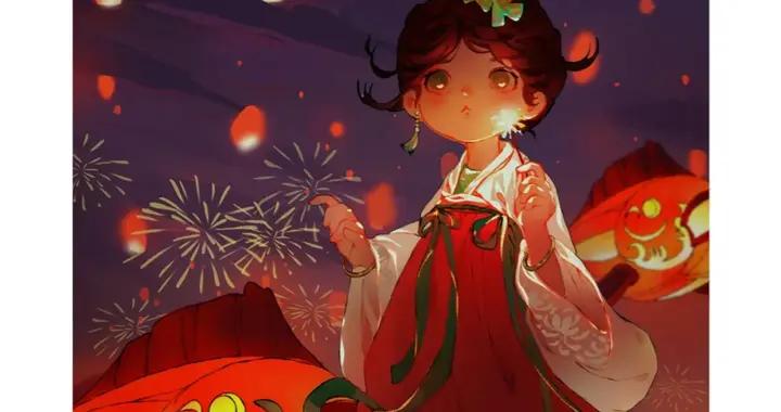 古風兔兔少女鬧新春！放煙花逛燈市，也太靈動了