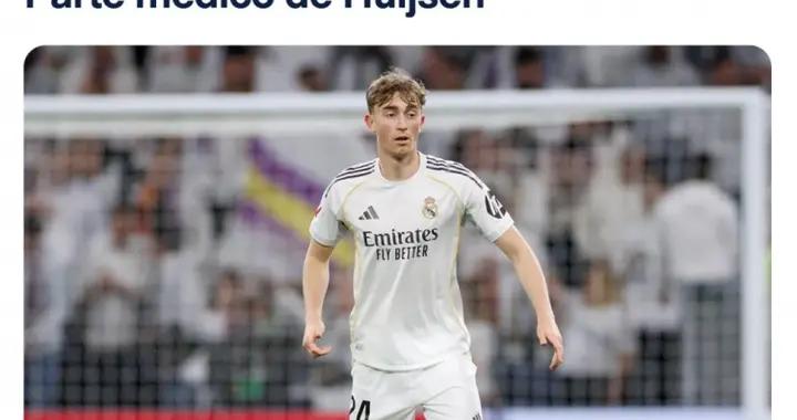 官方：皇馬中衛赫伊森右小腿肌肉受傷