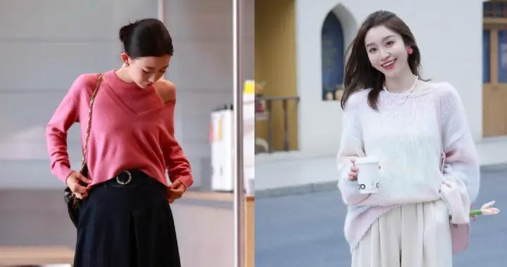 “毛衣+闊腿褲”纔是早春最火的穿搭！洋氣時髦，搭外套也好看