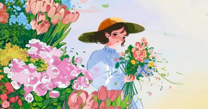 小清新治癒女孩插畫