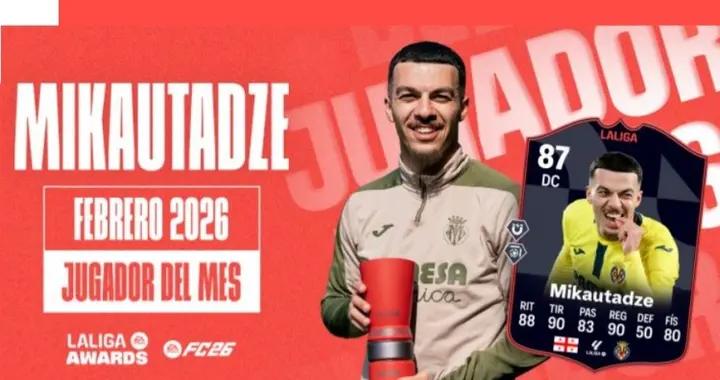 4場3球1助！官方：黃潛前鋒米卡烏塔澤當選西甲2月最佳球員