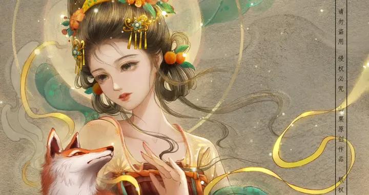 宛若天仙！古風插畫裏的佳人，是敦煌壁畫走出的幻夢